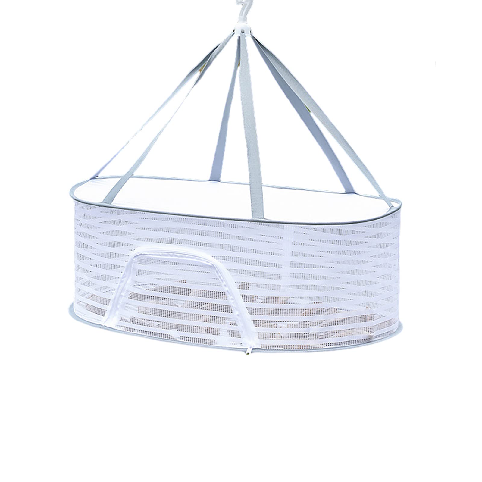 JUOPZKENN Drying Rack,Folding Mesh Clothes Hanging Dryer,Zipper Opening Hanging Drying Fish Net for Shrimp Fish Fruit Vegetables Herbs(Single Layer)