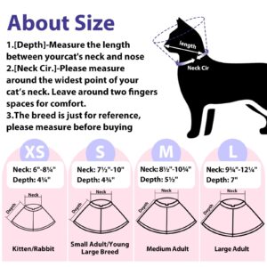 LUCKYPAW Cat Cone Collar Soft, Cone for Cats to Stop Licking and Scratching Cat Cone Alternative After Surgery for Kittens, Pet Cone for Cats with Drawstrings No Block Sight Cat Recovery Cone(Blue S)