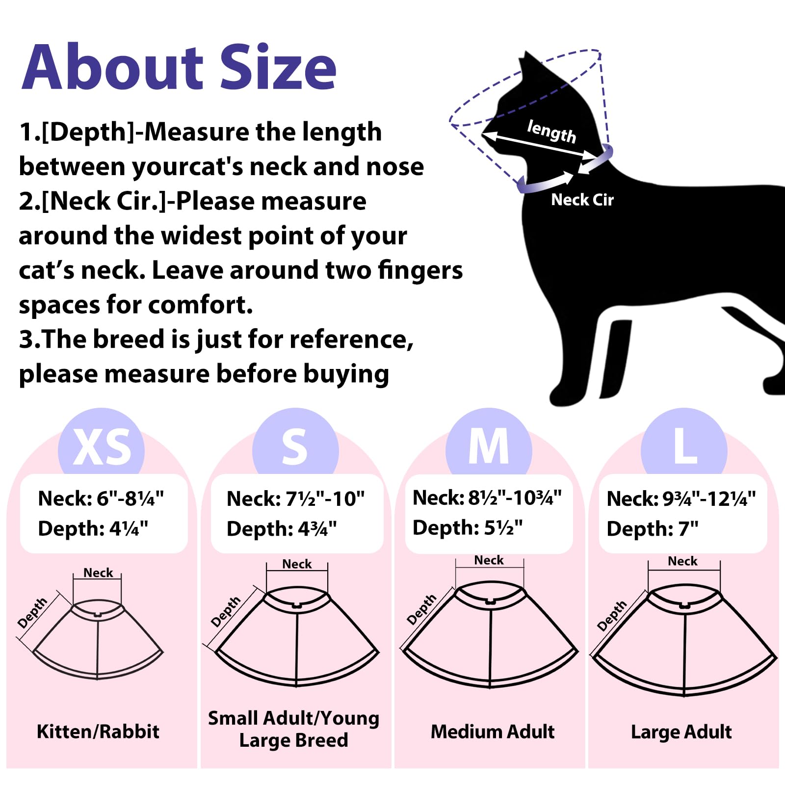 LUCKYPAW Cat Cone Collar Soft, Cone for Cats to Stop Licking and Scratching Cat Cone Alternative After Surgery for Kittens, Pet Cone for Cats with Drawstrings No Block Sight Cat Recovery Cone(Blue S)