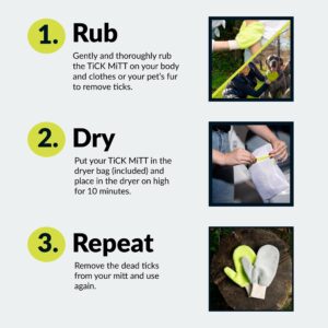 TiCK MiTT Yellow Tick Defense Glove - Protective Tool for Humans and Pets - Safely Handle Ticks with Ease - Durable, Comfortable, and Easy to Use Tick Management Glove