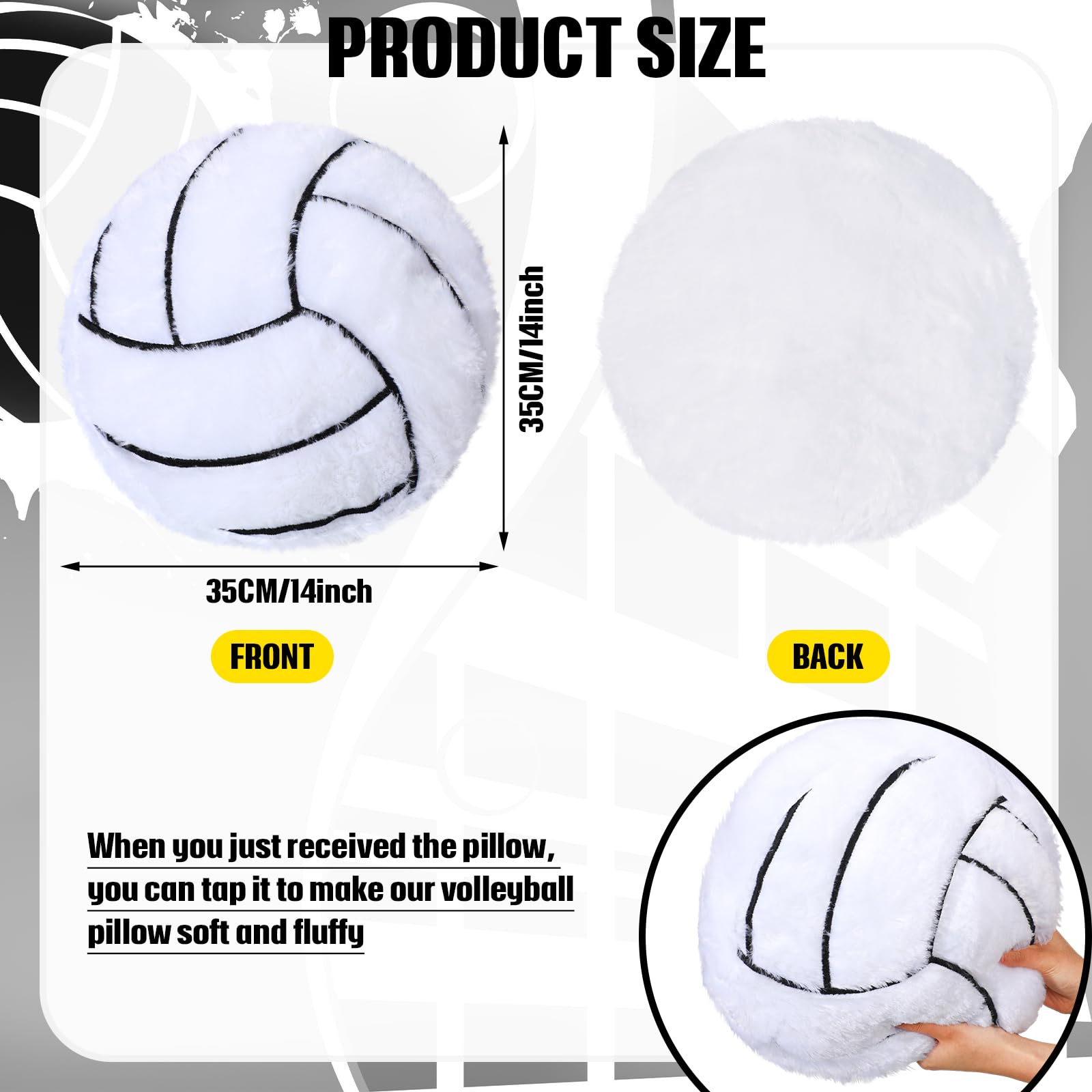 Gerrii Sports Pillows Softball Plush Pillow Volleyball Pillow Sport Theme Fluffy Stuffed Throw Pillow Softball Volleyball Room Decor Gift for Bedroom Decoration Supplies(Volleyball,6 Pcs)