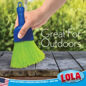 Lola Products Whisk Broom, Hand Brush, Durable Bristles, Whisks Away Dirt & Debris, Compact, Hang Hole for Easy Storage, Indoor/Outdoor, 2 Pack