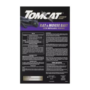 Tomcat Advanced Brand Rat & Mouse Bait with Refillable Station, Indoor and Outdoor Use, 1 Station and 12 Poison Block Refills