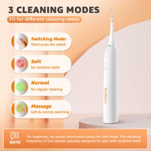 LOOBANI Dog Teeth Cleaning Kit, Rechargeable Sonic Electric, White, Includes Tooth Scraper, 2 Replaceable Heads, Silicone Finger Toothbrush, USB Cable