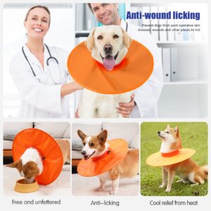 Dog Recovery Collar,Dog Soft Cone Collar Alternative After Surgery,Adjustable,Breathable E Collar for Large/Medium/Small Dogs Cats,Orange L