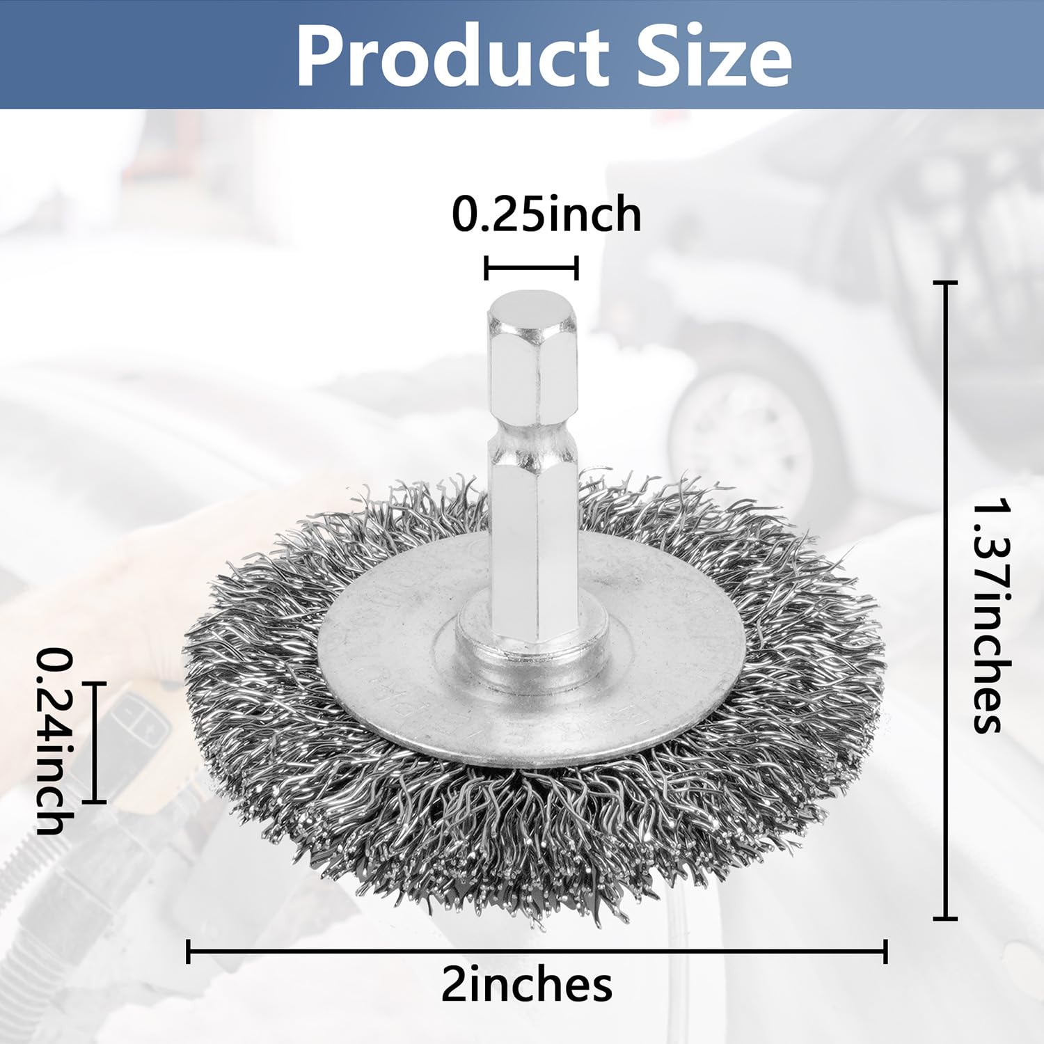 WUBOECE 10PCS Wire Wheel Brush for Drill, High Carbon Steel Wire Wheel Drill Brush Wheel Brush, Metal Wheel Brush for Drill with 1/4" Hex Shank, Skilled in Handling Metal & Nonmetal Surfaces