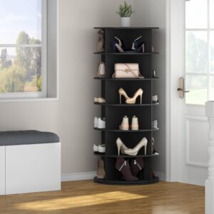 Gyfimoie Rotating Shoe Rack, 6-Tier Spinning Shoe Rack Tower, Free Standing 360°Revolving Shoe Storage Organizer Lazy Susan Shoe Rack for Entryway Living Room Hallway