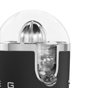 SMEG 50's Retro Style Citrus Juicer with Drip Free Spout, Automatic Activation, and Efficient Straining, Black