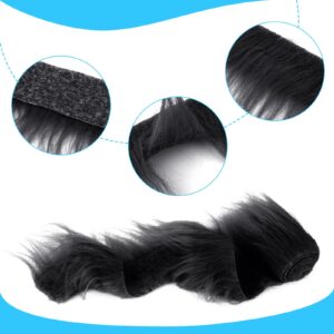 Lusofie 2Pcs Faux Fur Fabric Precut Strips 2x60inch Fur Fluffy Fuzzy Craft Fur for Gnomes Beard Santa Claus Hair Dwarf Cosplay Costume DIY Christmas Decoration (White&Black)