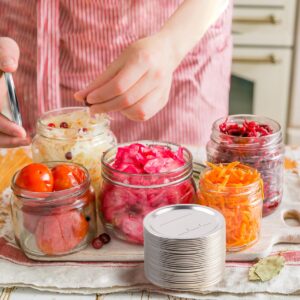 200 PCS Canning Lids Regular Mouth,2.76in Regular Mouth Mason Jar Lids,Ball Kerr Jar with Lids with Leak proof Airtight Seal Rust Proof Split,Regular Mouth Kerr Mason Jars Food Grade,Canning Food DIY