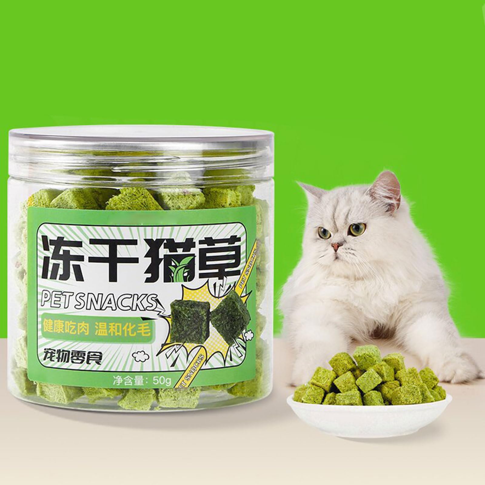 Bottone Keep Your Cat Happy and Healthy with Cat Grass Chewables Wheatgrass for Natural Hairball Excretion Wheatgrass 50g Cat Snacks Treats