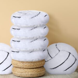 Gerrii Sports Pillows Softball Plush Pillow Volleyball Pillow Sport Theme Fluffy Stuffed Throw Pillow Softball Volleyball Room Decor Gift for Bedroom Decoration Supplies(Volleyball,6 Pcs)