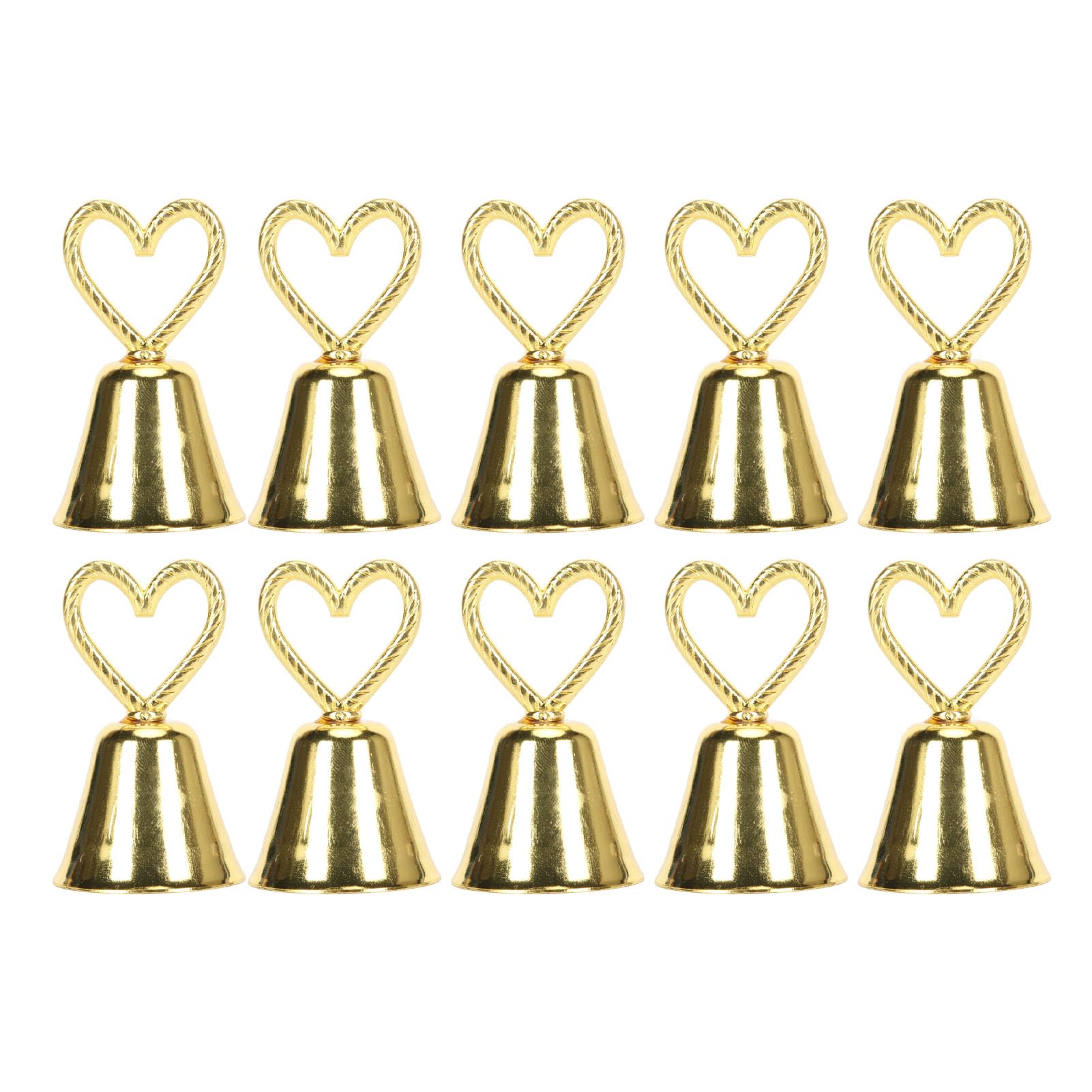 10Pcs European Style Bell Shaped Table Number Holders, Bell Place Card Holders, Table Number Holders, European Style Innovative Bell Shaped Place Card Holders for Event Wedding Restaurants(Gold)