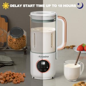 Automatic Nut Milk Maker, 35 oz(1000ml) Homemade Almond, Oat, Soy, Plant-Based Milk and Dairy Free Beverages, Almond Milk Maker with Delay Start/Keep Warm/Boil Water, Soy Milk Maker with Nut Milk Bag