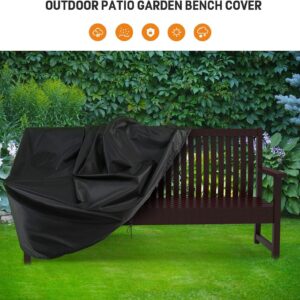 Hengme Outdoor Patio Garden Bench Cover - 2 Seat Outside Park Loveseat, Sofa, Glider, Furniture Cover Patio Bench Cover - 52L x 32W x 34H inch