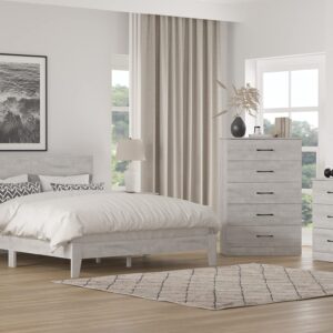 Galano Elis Wooden 6 Drawer Dresser for Bedroom with Interlock, Modern Storage Chest Dresser for Nursery and Children, Wide Closet for Kids Room, 47.2" W x 15.8" D x 31.5" H, Dusty Grey Oak