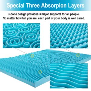 Planet Sleepings 3 Inch Memory Foam Mattress Topper, Gel Foam Mattress Topper with Breathable Cover for Pressure Relief, Bed Topper in a Box CertiPUR-US Certified, TwinXL