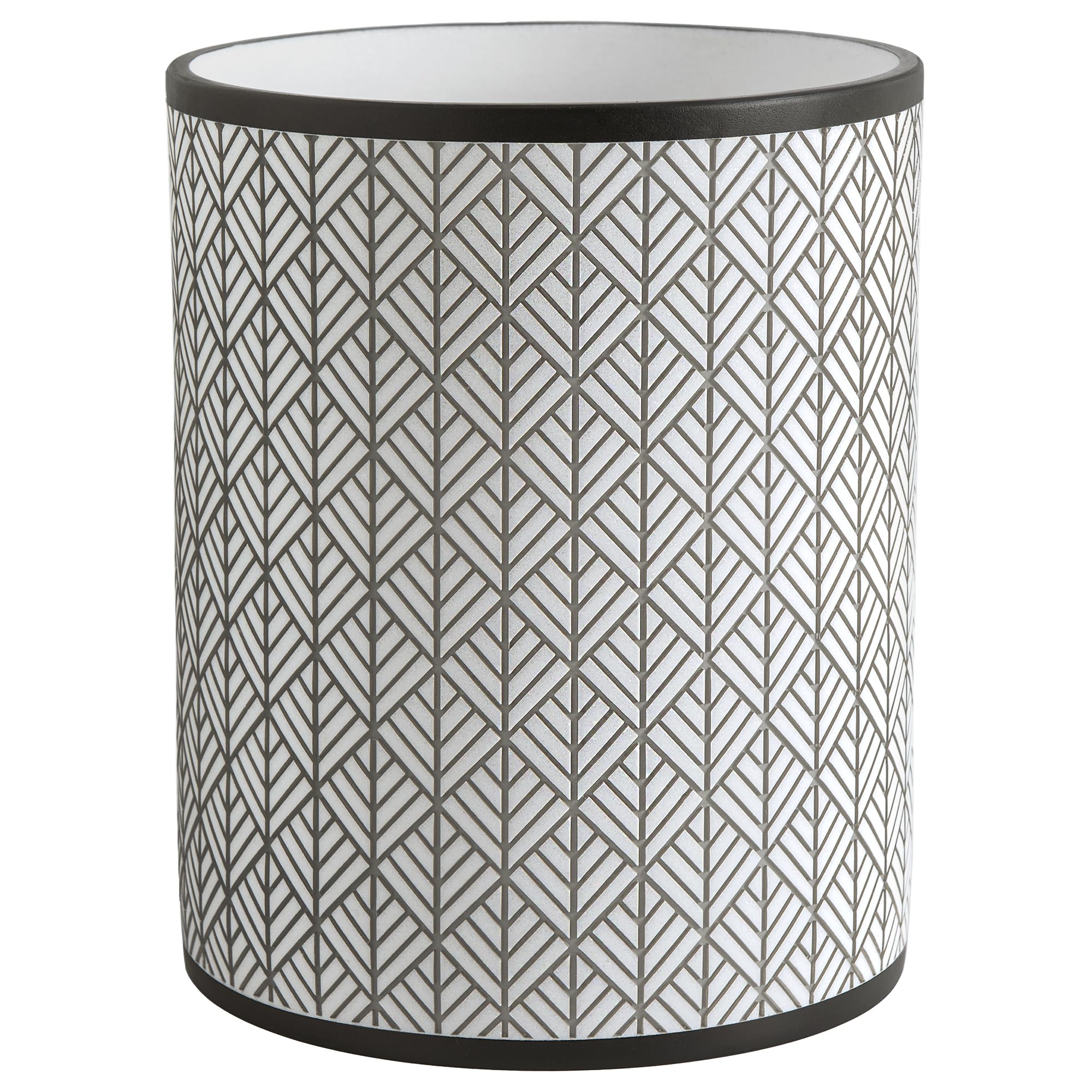 Allure Home Creation Shelby Resin Grey Multicolored Wastebasket Trash Can, Compact Size, 1.74 Gallons