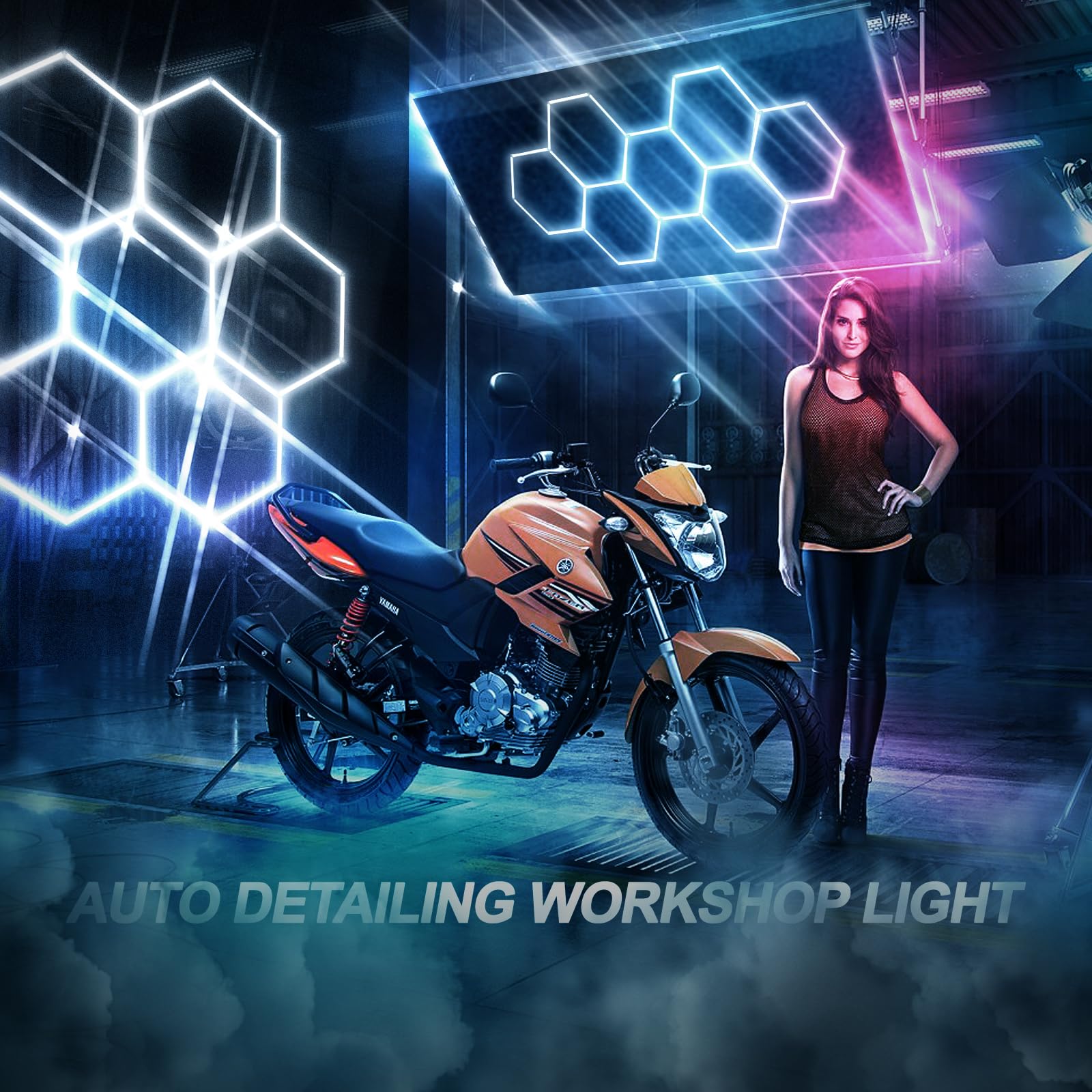 Intoo Lifes Hexagon LED Garage Light: 33 Pack Updated Bigger Size, 30720LM 256W 6500K Super Bright Car Detailing Ceiling LED Shop Light for Warehouse Workshop Gym Basement Car Care Wash Room