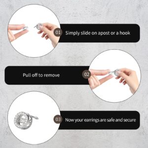 Nkwuire 7 Styles 500PCS Earring Backs for Studs, Clear Plastic Hypoallergenic Metal Rubber Silicone Earring Backs Bullet Clutch Stoppers Replacement Kits for Fish Hook Earring Studs Hoops