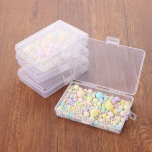 GBACHOOSE 24PCS Rectangular Small Plastic Boxes with Hinged Lids, Plastic Boxes for Storage Small Plastic Boxes with Lids for Beads, Pins, Small Items, Jewelry(4.9×3.3×0.9 Inch)