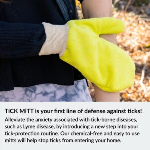 TiCK MiTT Yellow Tick Defense Glove - Protective Tool for Humans and Pets - Safely Handle Ticks with Ease - Durable, Comfortable, and Easy to Use Tick Management Glove