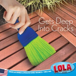 Lola Products Whisk Broom, Hand Brush, Durable Bristles, Whisks Away Dirt & Debris, Compact, Hang Hole for Easy Storage, Indoor/Outdoor, 2 Pack