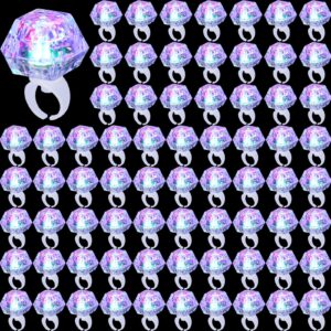 hicarer 96 pcs led light up rings flashing diamond rings glow in the dark bachelorette rings bulk finger rings toys for birthday weddings bridal shower decorations party favors supplies boy girl gifts