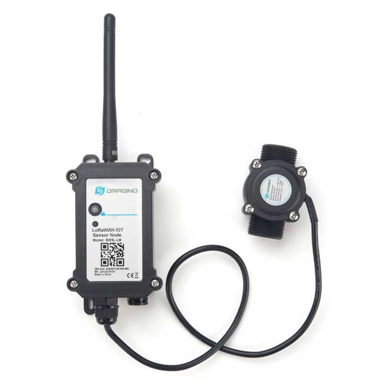 SW3L LoRaWAN Water Flow Monitoring Sensor - Flow-Sensor-spec: Model: 006 - Diameter: G3/4â€ / DN20. 360 Pulse = 1 L