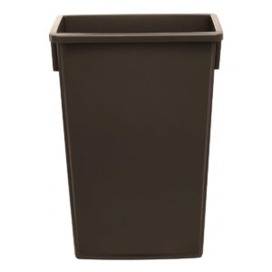 SunSierra 23 Gallon Trash Can with Dolly, Trash Can with Wheels, Garbage Can, Wheeled Garbage Bin, Rolling Trash Can, Commercial Trash Can, Perfect for Warehouse, Office, Restaurant - Brown