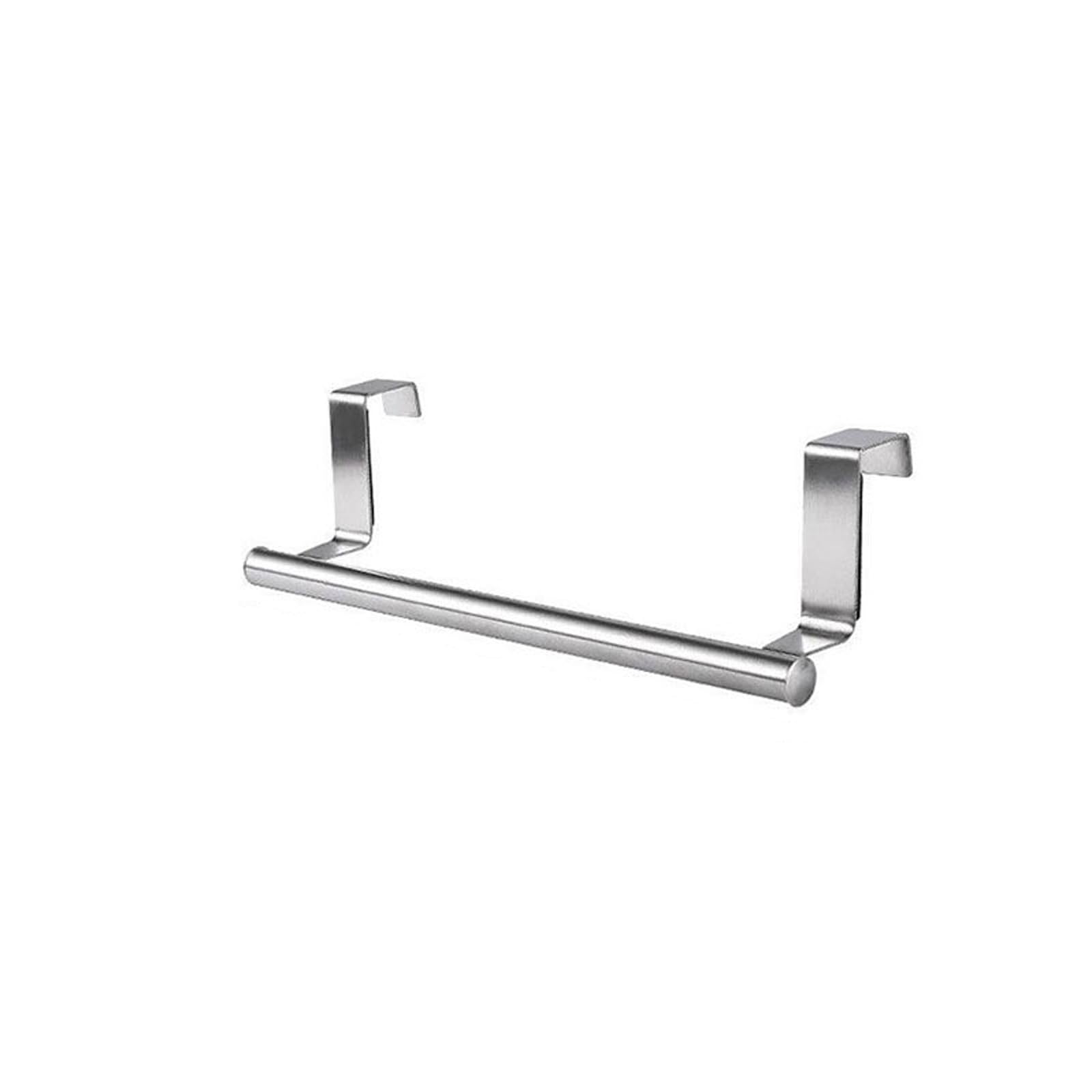 purzen Wall Mounted Towel Rack, Stainless Steel Towel Bar, Anti-Rust Opening Towel Rack with Hook, Suitable for Bathroom, Kitchen,Silver,S