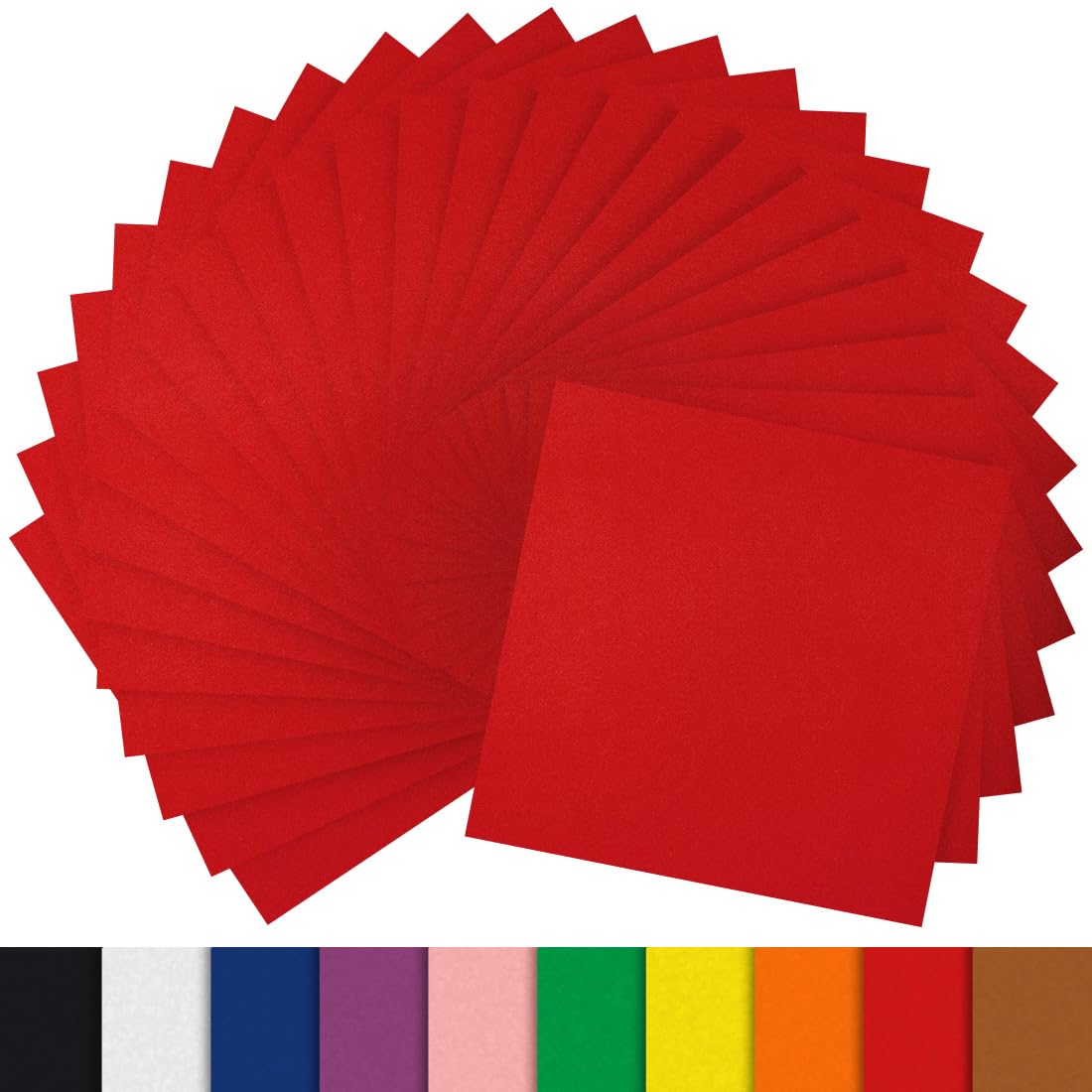 108pcs Felt Sheets, 4"x4", Red Felt, Felt Fabric Sheets, Nonwoven Felt for DIY and Sewing Projects, Square Felt.