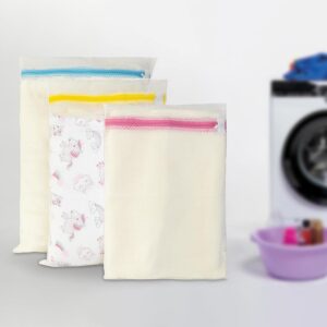 3Pcs Lingerie Bags for Washing Delicates,Washing Nets, Small Fine Mesh Laundry Bags (1 Large,1 Medium,1 Small) (Small-Medium-Large)