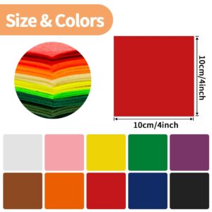 108pcs Felt Sheets, 4"x4", Red Felt, Felt Fabric Sheets, Nonwoven Felt for DIY and Sewing Projects, Square Felt.