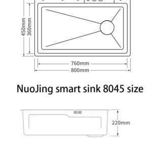 Premium 31.5 * 17.7 in Waterfall Sink - Drop In Workstation, 304 Stainless Steel Smart Sink Black Kitchen Sink, Nano Coating, Experience the Perfect blend of Aesthetics, Durability, Versatility