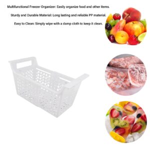 TOPINCN Freezer Storage Organizer Baskets with Handle PP Chest Freezer Basket Expandable Deep Freezer Organizer Bin Heavy Load Chest Freezer Accessory for Kitchen (L)