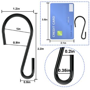 Zacool Christmas Mini S Hooks Black, 1.73 Inch Small S Hooks for Hanging Xmas Ornament Decorations, Metal S Shaped Hooks Wire Hooks Mini Storage Hook for Hanging Light,Plant,Jewelry,Crafts(40 Pcs)