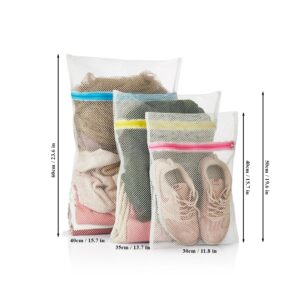 3Pcs Lingerie Bags for Washing Delicates,Washing Nets, Small Fine Mesh Laundry Bags (1 Large,1 Medium,1 Small) (Small-Medium-Large)