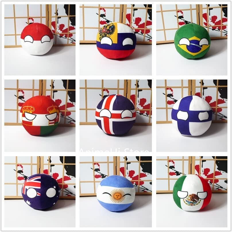 GANGKJDS Poland Countryball Ball Plush National Ball States United Poland Switzerland Netherlands Poland Ball Flag Pendant Pillow 20cm(7.9 inches) (Color : Latvia, Size : 9cm)