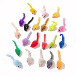 Maiguangta 12PCS Cat Mouse Toys,Faux Fur Cat Mice Toys with Plastic Body, Interactive Catnip Toys for Indoor Cats,Perfect for Kittens, Cats, and Puppies!…