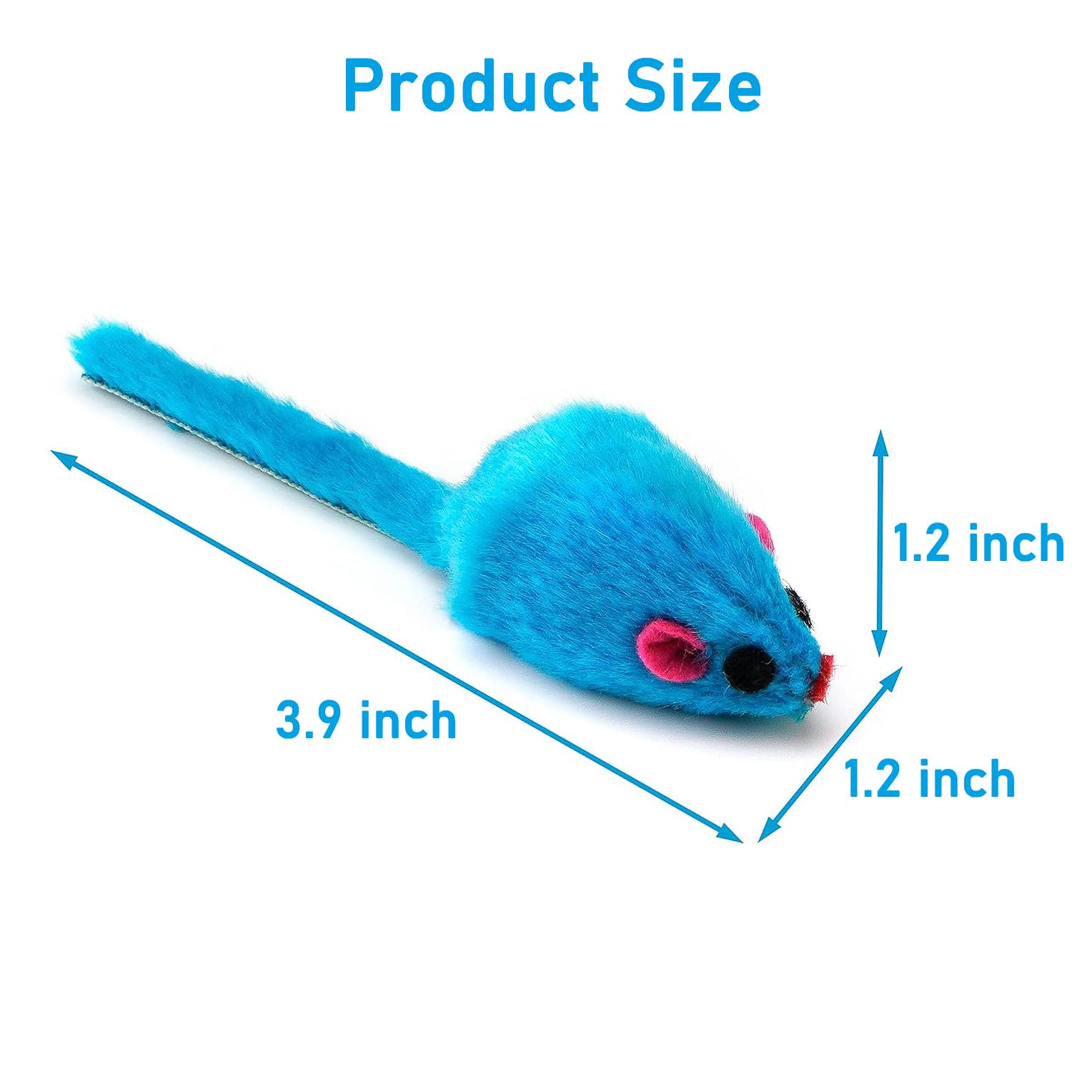 Maiguangta 12PCS Cat Mouse Toys,Faux Fur Cat Mice Toys with Plastic Body, Interactive Catnip Toys for Indoor Cats,Perfect for Kittens, Cats, and Puppies!…