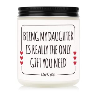 petalsun daughter gifts - handmade lavender natural soy wax candle, gifts for daughter from mom, dad, daughter birthday gift