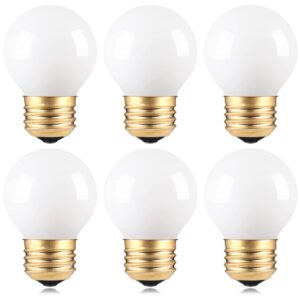 lumilect frosted e26 led ceiling fan bulbs, dimmable, a15 led small globe bulb 25w equivalent, soft warm 2700k, milky glass, 2 watt e26 standard base appliance light bulb, 6 pack