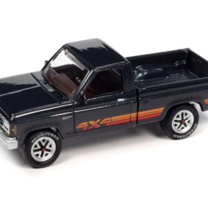 1985 Ranger XL Pickup Truck Dark Charcoal Metallic w/Stripes Classic Gold Collection 2023 Release 1 Limited Edition 4860 Pieces Worldwide 1/64 Diecast Model Car by Johnny Lightning JLCG031-JLSP326A