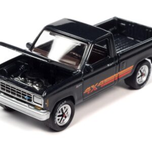 1985 Ranger XL Pickup Truck Dark Charcoal Metallic w/Stripes Classic Gold Collection 2023 Release 1 Limited Edition 4860 Pieces Worldwide 1/64 Diecast Model Car by Johnny Lightning JLCG031-JLSP326A