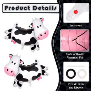 6 Pcs Cow Balloons,Cow Shape Mylar Foil Balloon,Cow Print Balloons Farm Animal Balloons for Birthday Party Baby Shower Farm Animal Theme Party Decorations Supplies