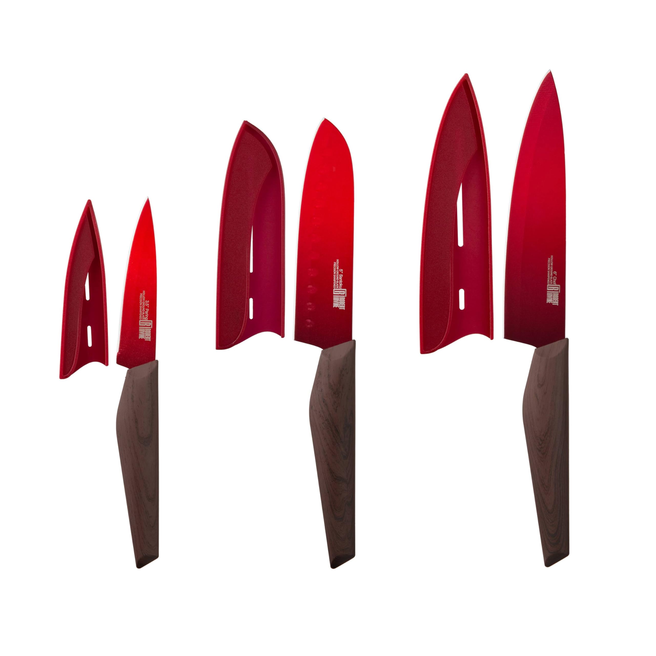 Cambridge ERI10DDRDRI6BM Robert Irvine 6 Piece Cutlery Set, Wood/Red