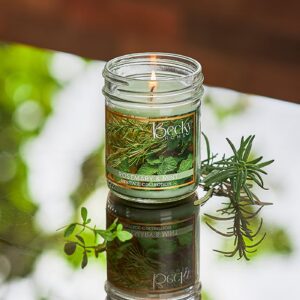 Rosemary Mint Scented Candle in Clear Mason Jar | Candles for Home | 8oz Rustic Home Decor Novelty Candle | 40 Hour Burn Time Candle