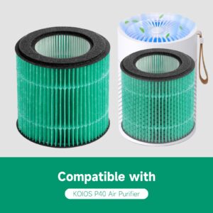 GoKBNY 2-Pack P40 True HEPA Replacement Filter Compatible with KOIOS P40 Purifier, For ASIN: B0BRSJJW7J