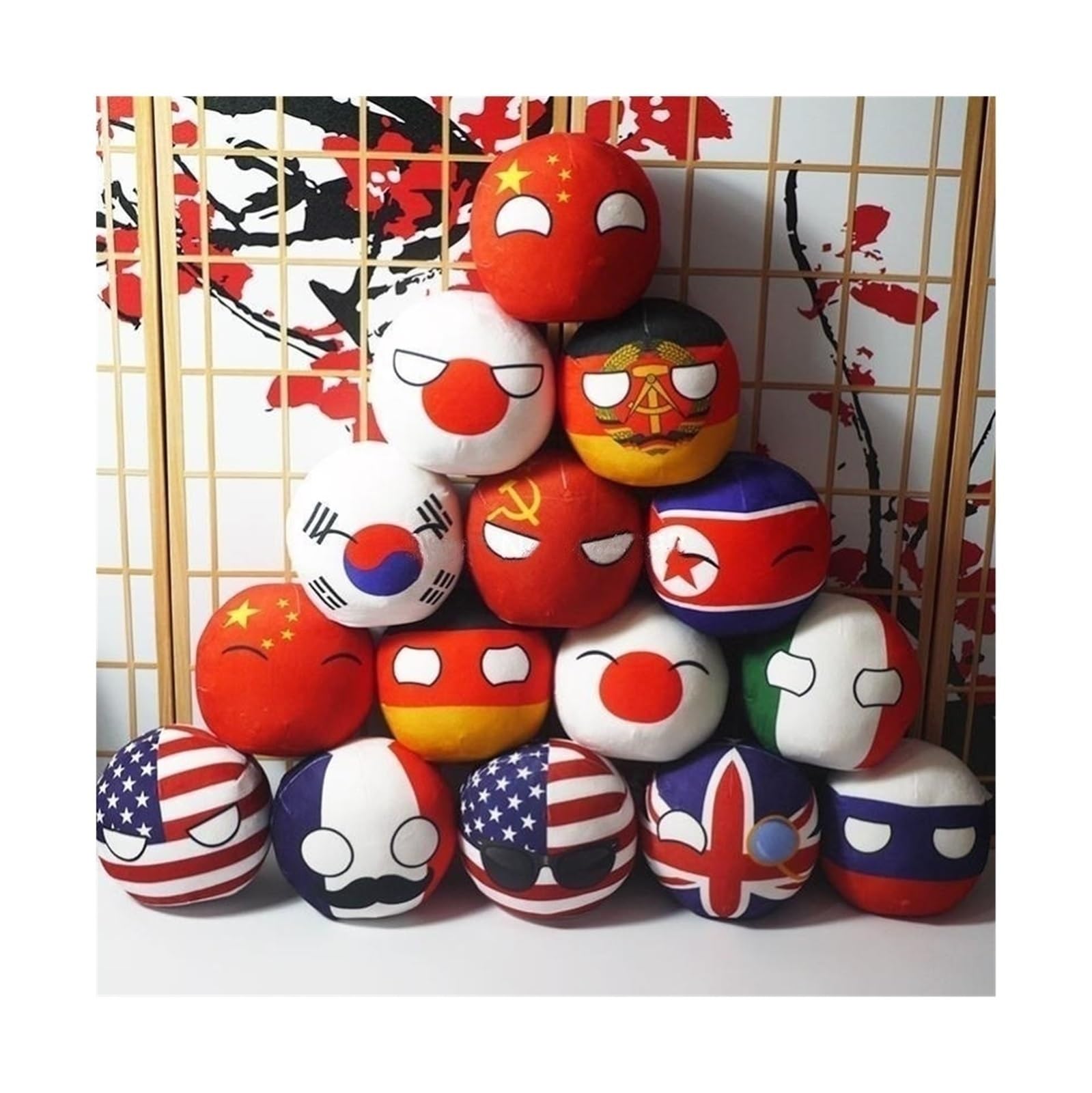 GANGKJDS Poland Countryball Ball Plush National Ball States United Poland Switzerland Netherlands Poland Ball Flag Pendant Pillow 20cm(7.9 inches) (Color : Latvia, Size : 9cm)